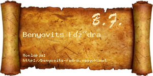 Benyovits Fédra névjegykártya